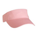 Laundered Chino Twill Visor with Hook and Loop Closure (Pink)